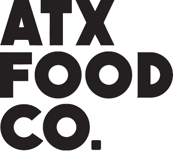 Black text 'ATX FOOD CO.' on a white background