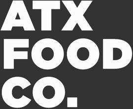 ATX Food Co. logo on a black background