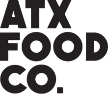 Black text 'ATX FOOD CO.' on a white background