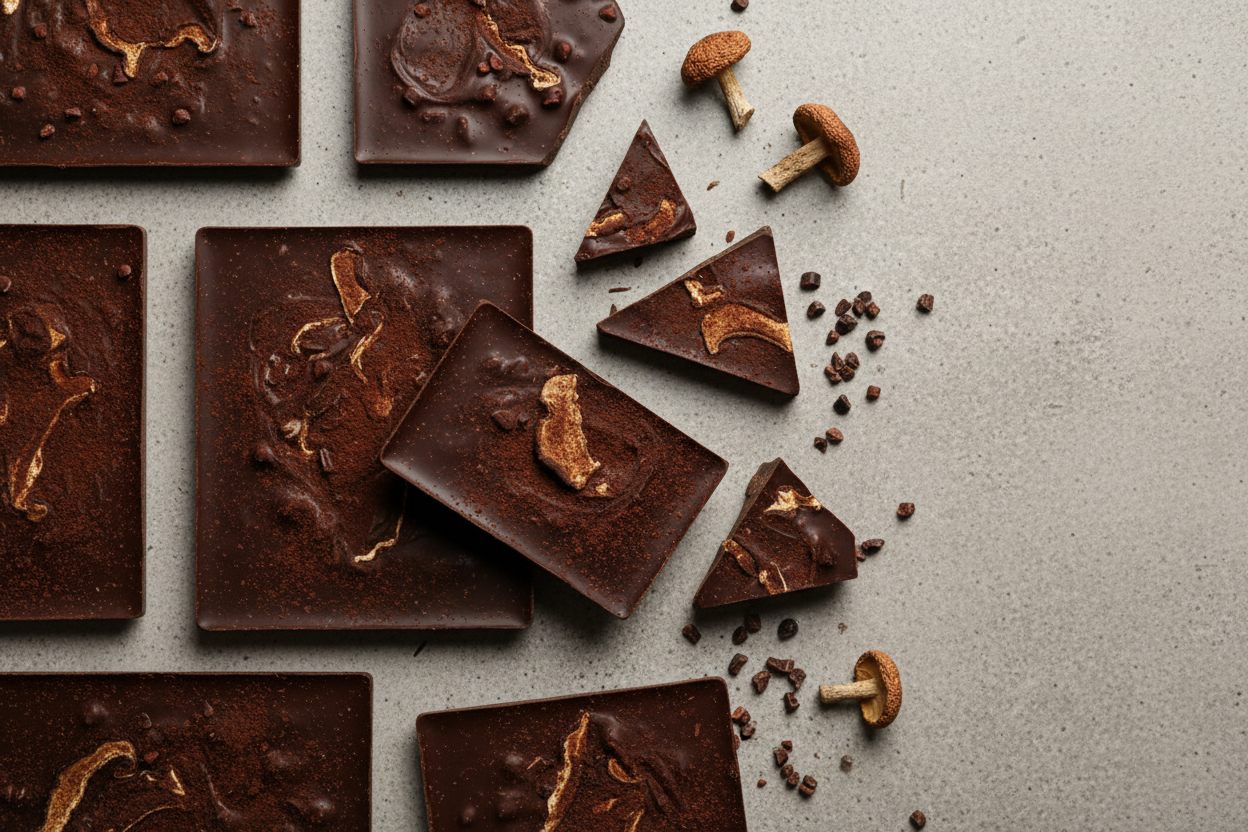Mushroom Chocolate, no works, no labels, no numbers